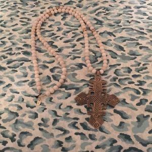 Betsy Pritchard Designs beaded cross necklace
